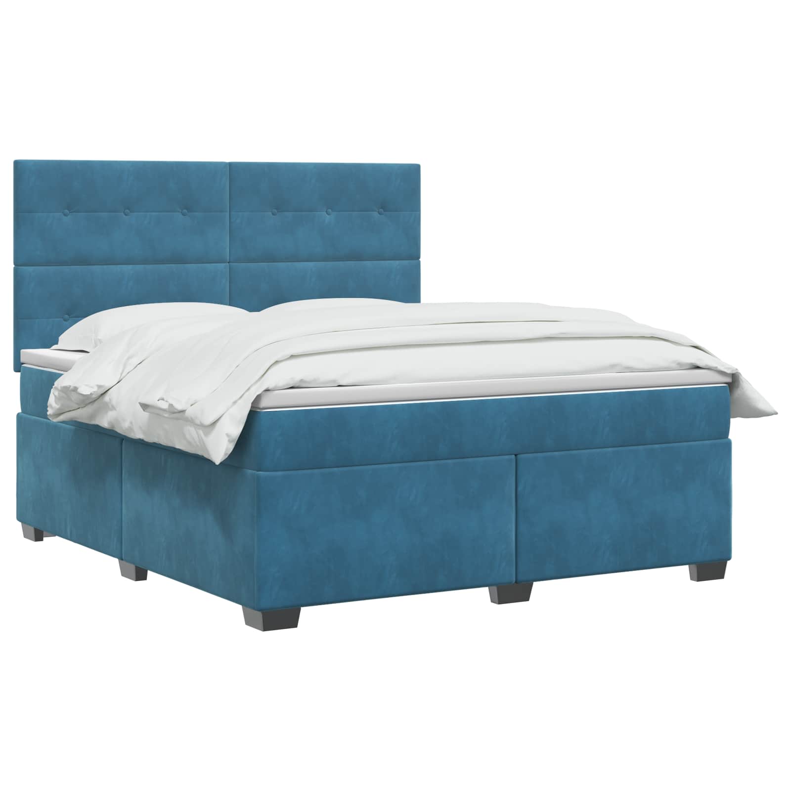 Boxspring krevet s madracem Plava 160 x 200 cm Baršun
