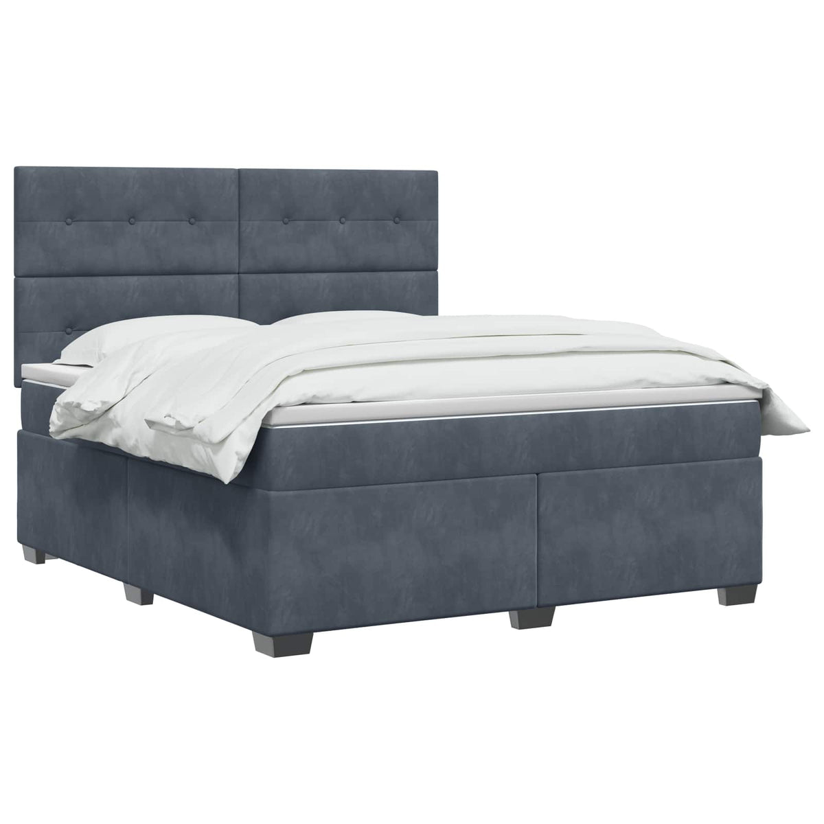 Boxspring krevet s madracem Tamnosiva 180 x 200 cm Baršun