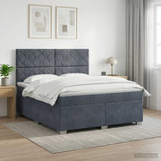 Boxspring krevet s madracem Tamnosiva 140 x 190 cm Baršun