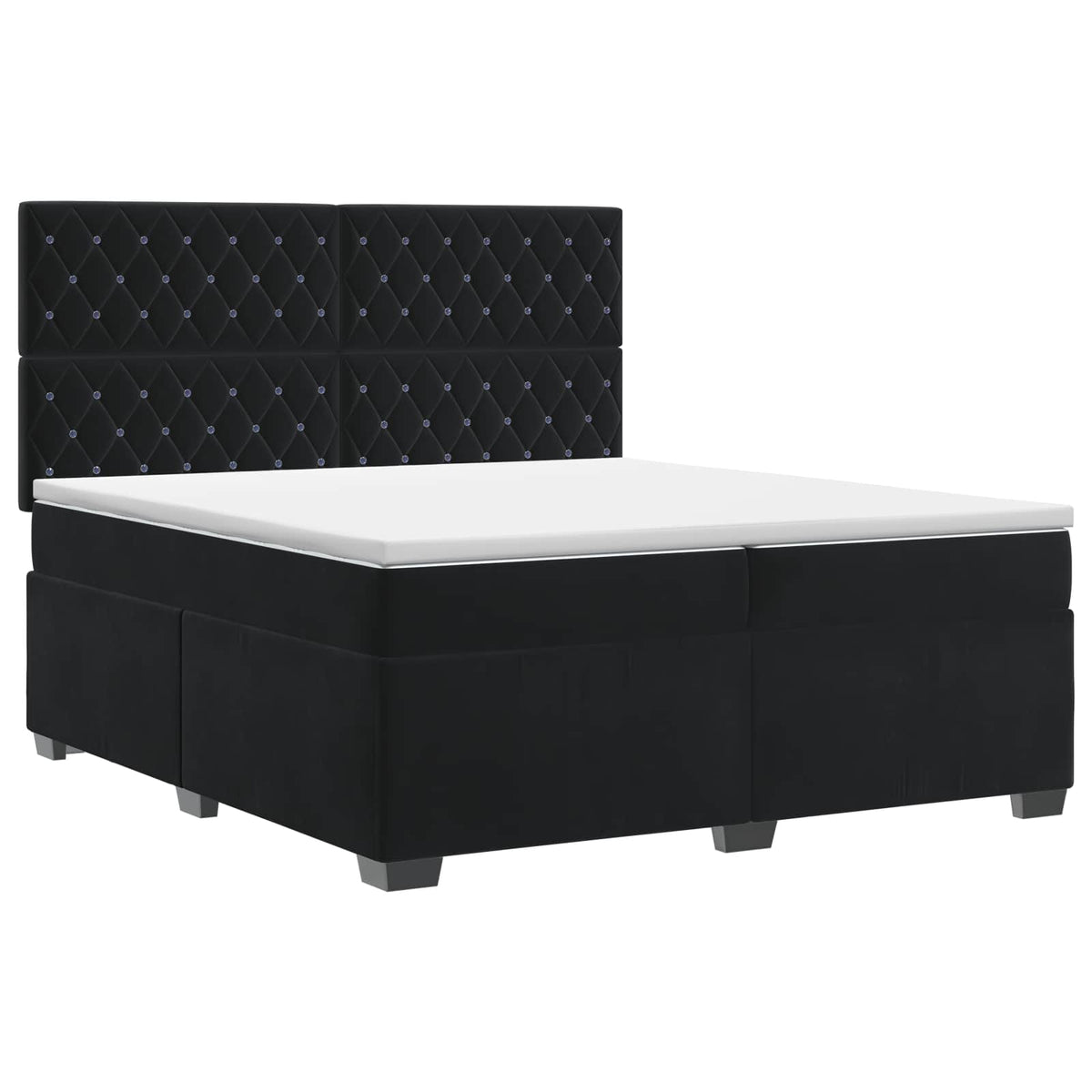 Boxspring krevet s madracem Crna 200 x 200 cm Baršun