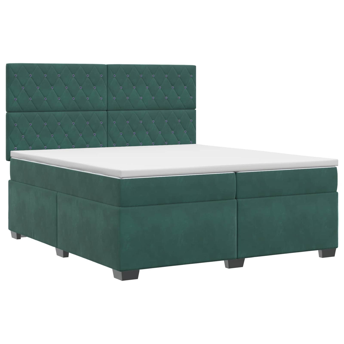 Boxspring krevet s madracem Tamnozelena 200 x 200 cm Baršun