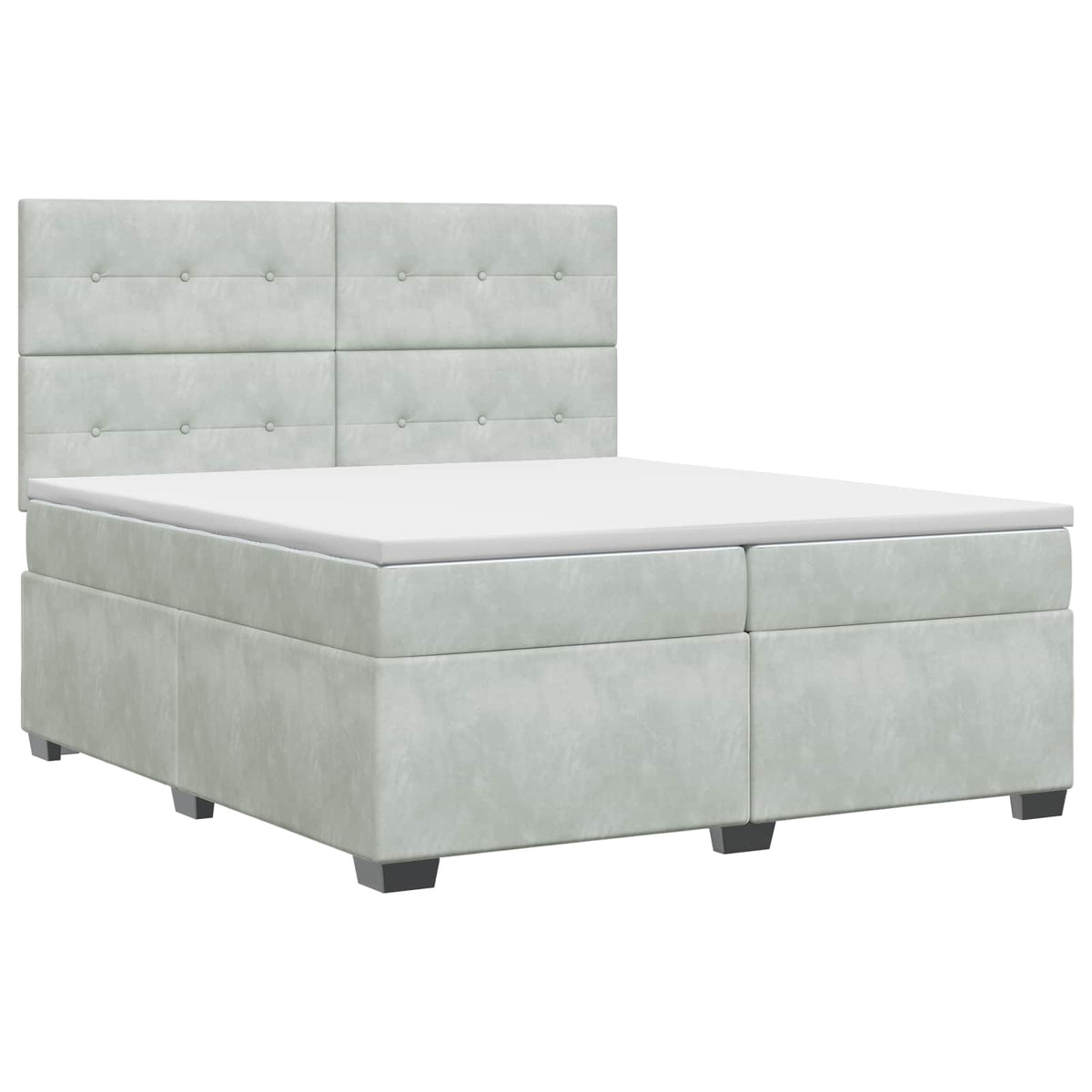 Boxspring krevet s madracem Svjetlosiva 200 x 200 cm Baršun