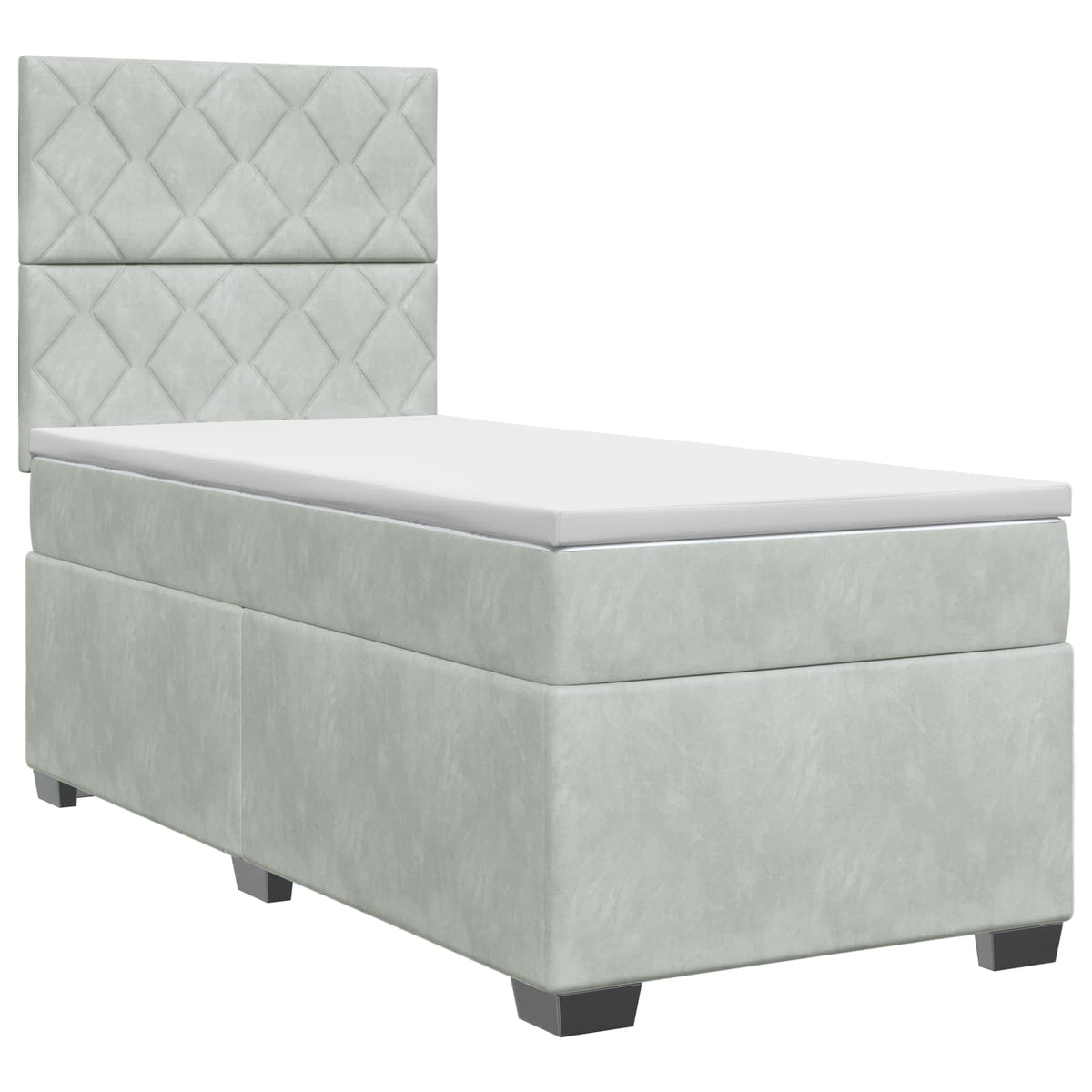 Boxspring krevet s madracem Svjetlosiva Jjedan Baršun