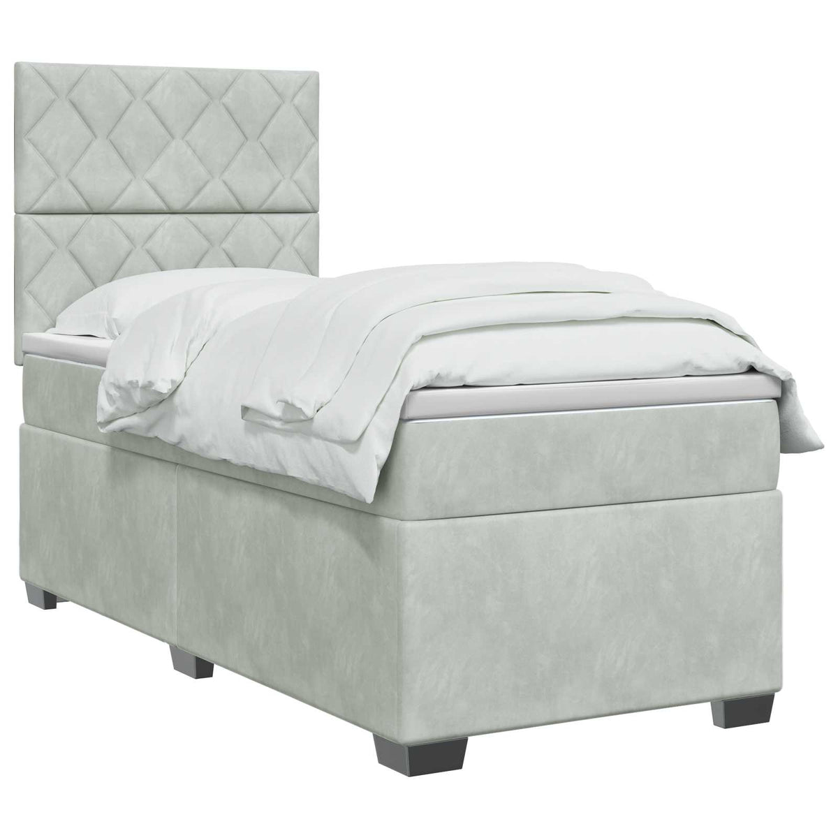 Boxspring krevet s madracem Svjetlosiva Jjedan Baršun