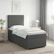 Boxspring krevet s madracem Tamnosiva 90 x 190 cm Tkanina