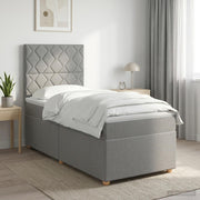 Boxspring krevet s madracem Svjetlosiva 90 x 190 cm Tkanina