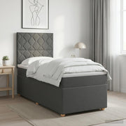 Boxspring krevet s madracem Tamnosiva 100 x 200 cm Tkanina 200 x 100 x 140.5 cm
