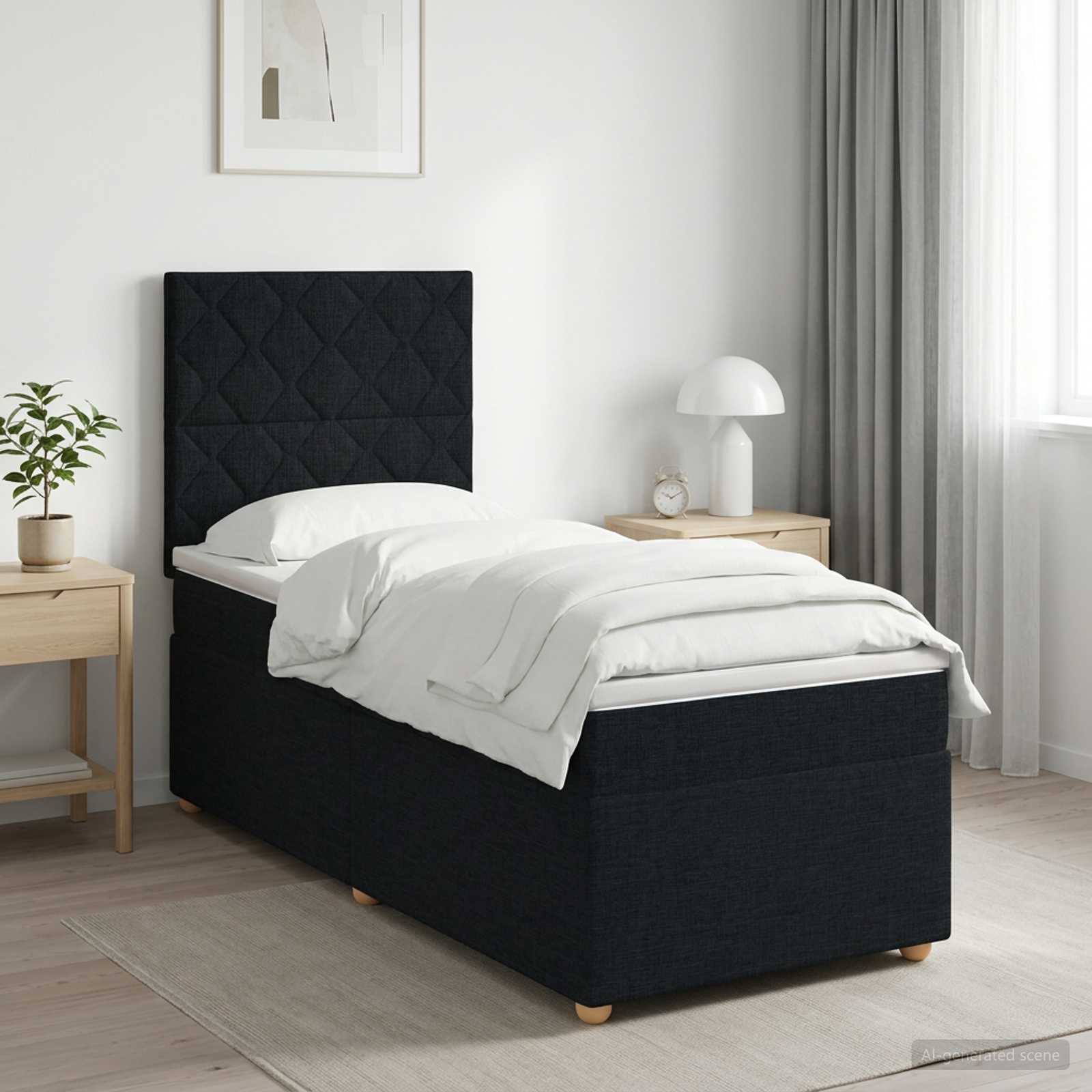 Boxspring krevet s madracem Crna 80 x 200 cm Tkanina