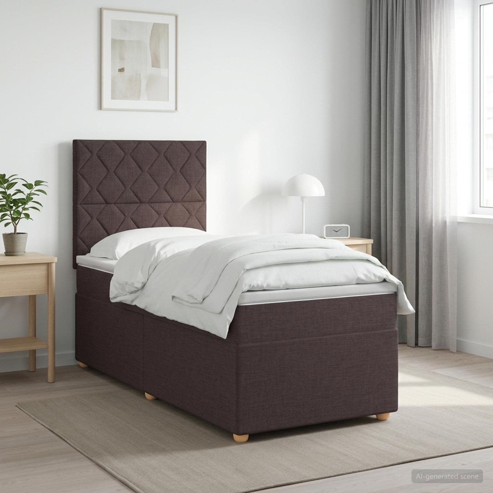 Boxspring krevet s madracem Tamno smeđa 80 x 200 cm Tkanina