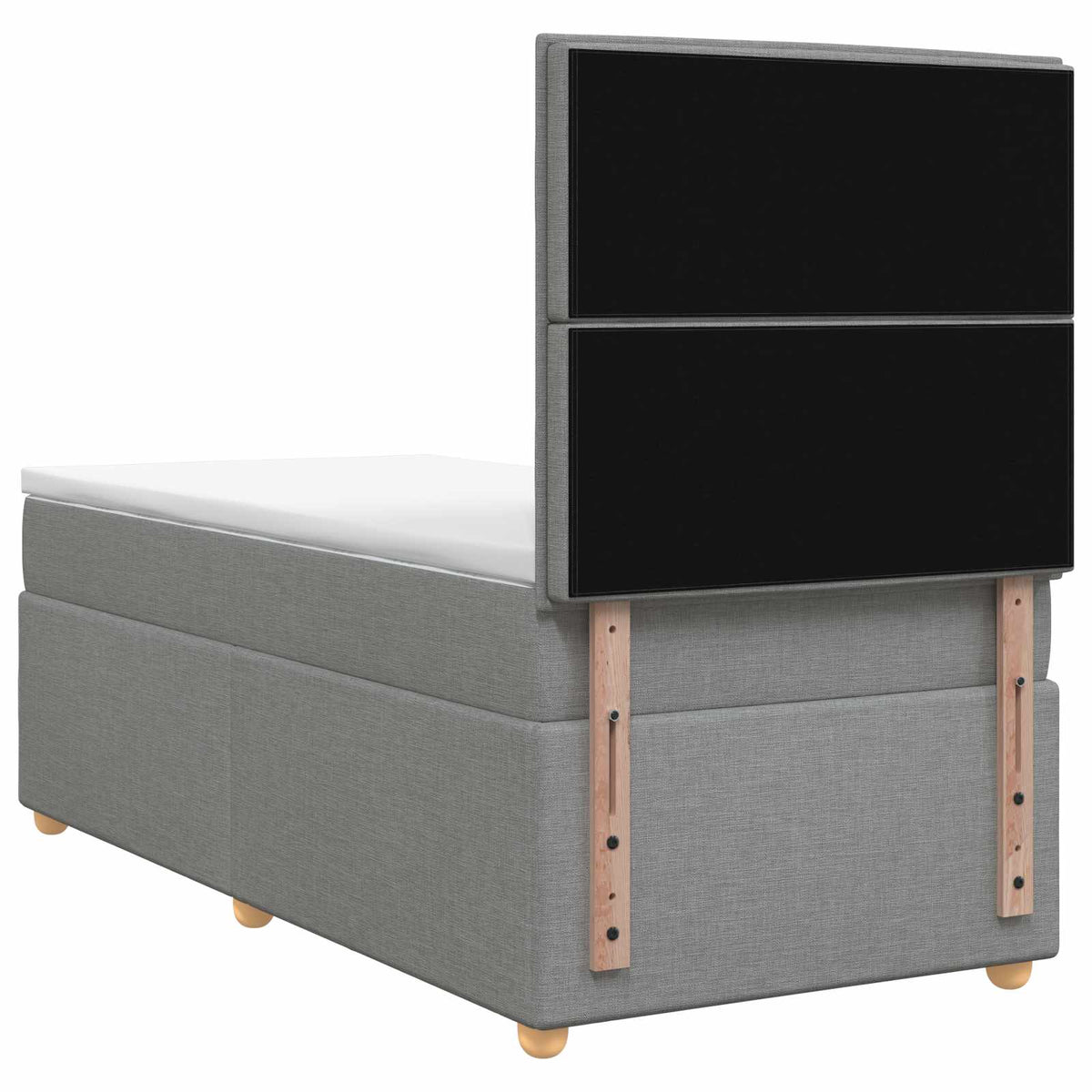 Boxspring krevet s madracem Svjetlosiva 90 x 190 cm Tkanina