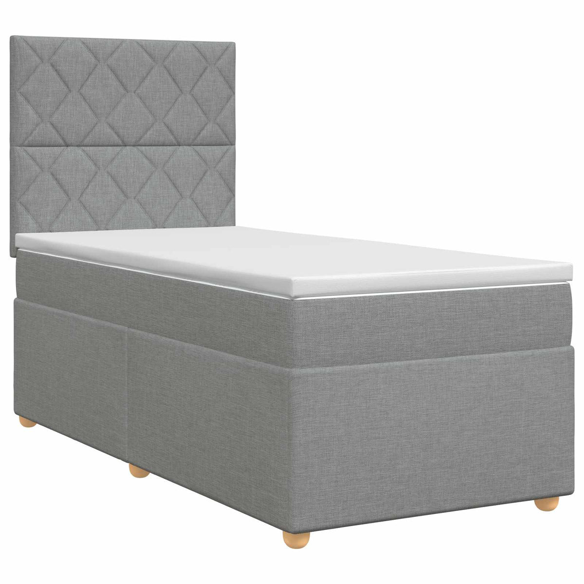 Boxspring krevet s madracem Svjetlosiva 90 x 190 cm Tkanina