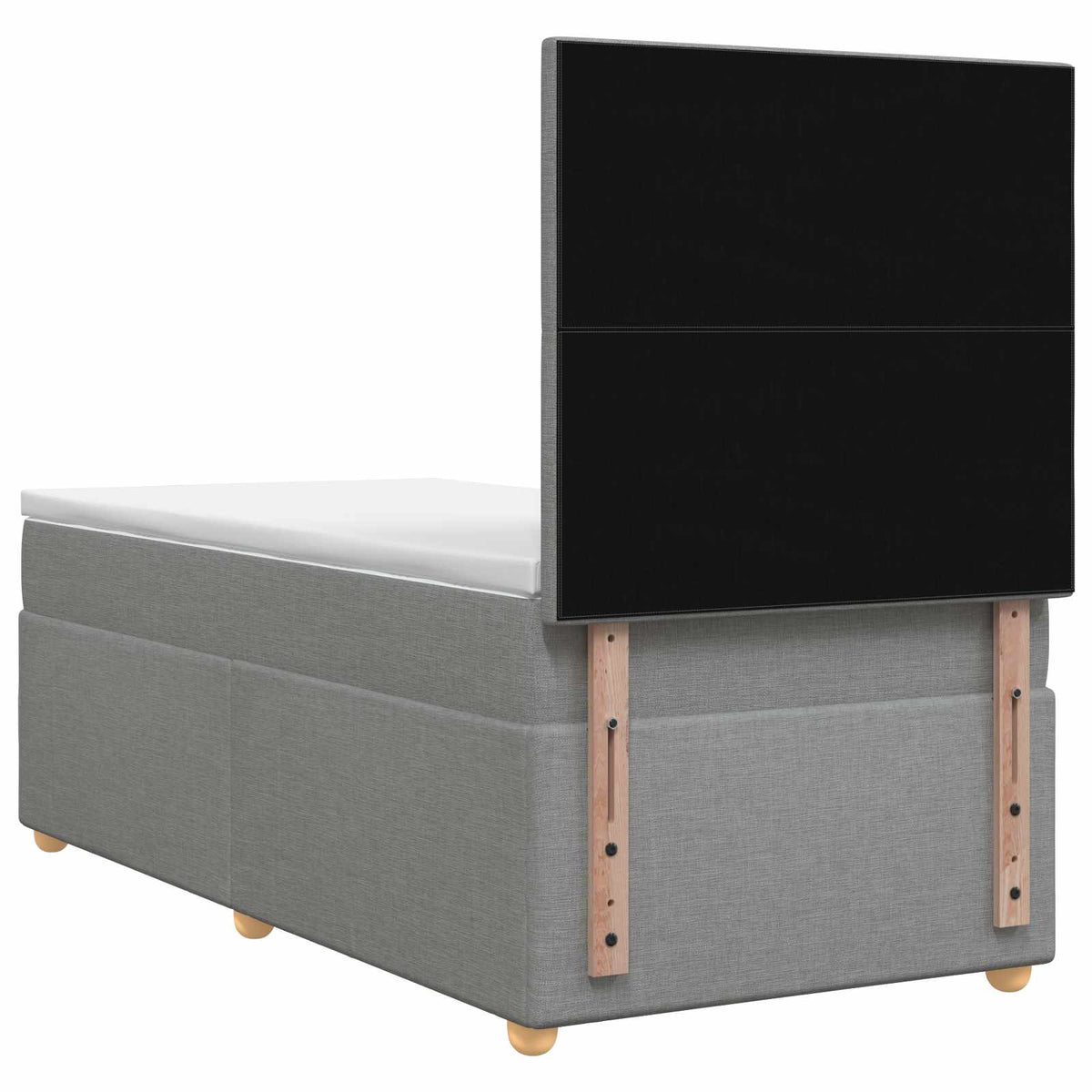 Boxspring krevet s madracem Svjetlosiva 90 x 190 cm Tkanina