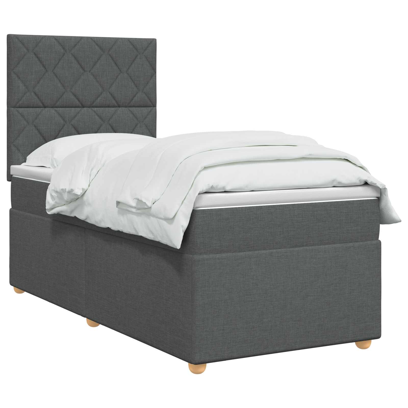 Boxspring krevet s madracem Tamnosiva 90 x 190 cm Tkanina