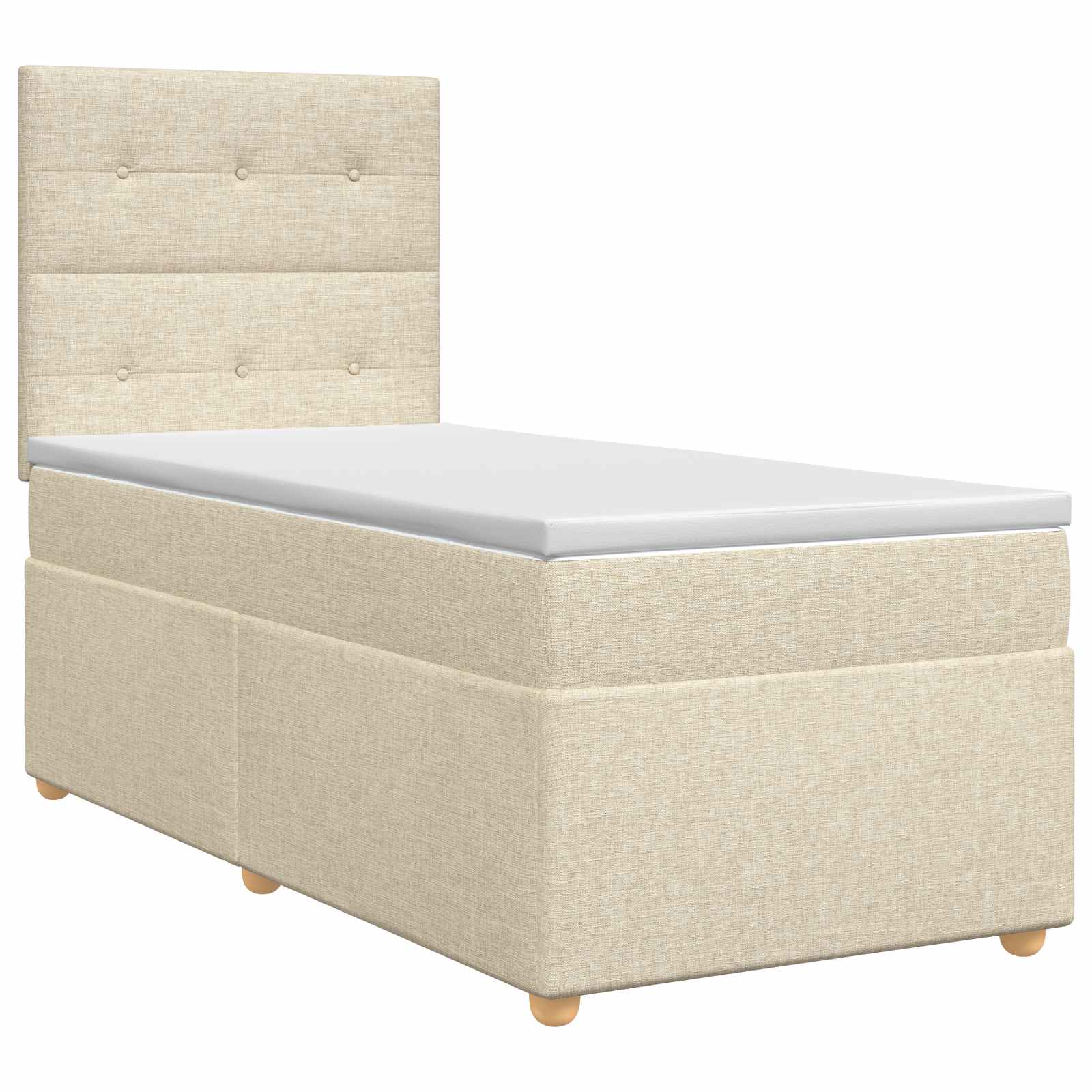 Boxspring krevet s madracem Krem 90 x 200 cm Tkanina