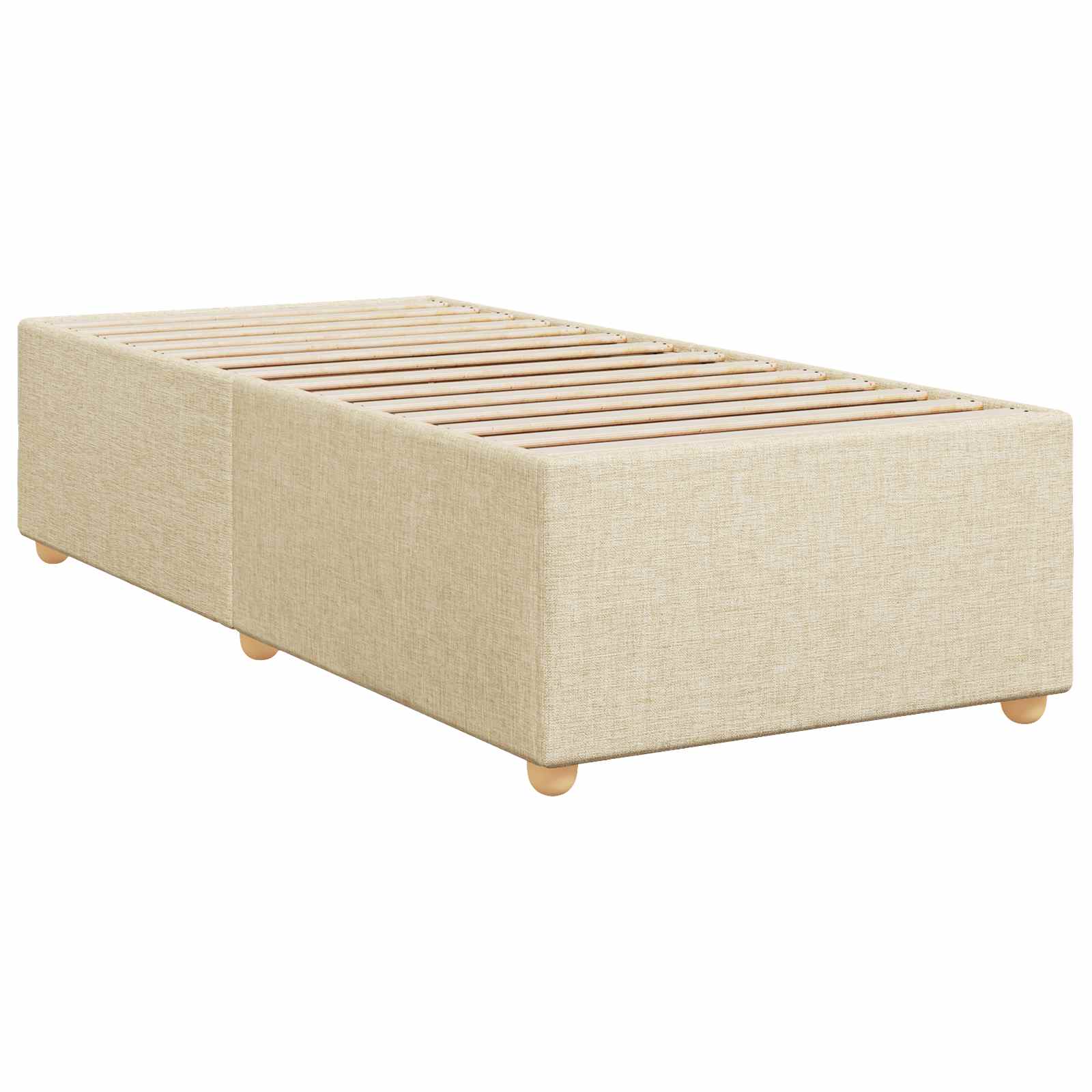 Boxspring krevet s madracem Krem 90 x 200 cm Tkanina