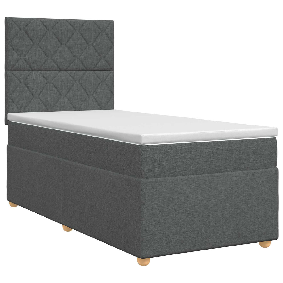 Boxspring krevet s madracem Tamnosiva 100 x 200 cm Tkanina 200 x 100 x 140.5 cm