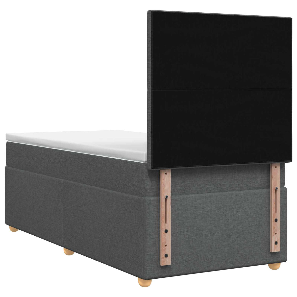 Boxspring krevet s madracem Tamnosiva 100 x 200 cm Tkanina 200 x 100 x 140.5 cm