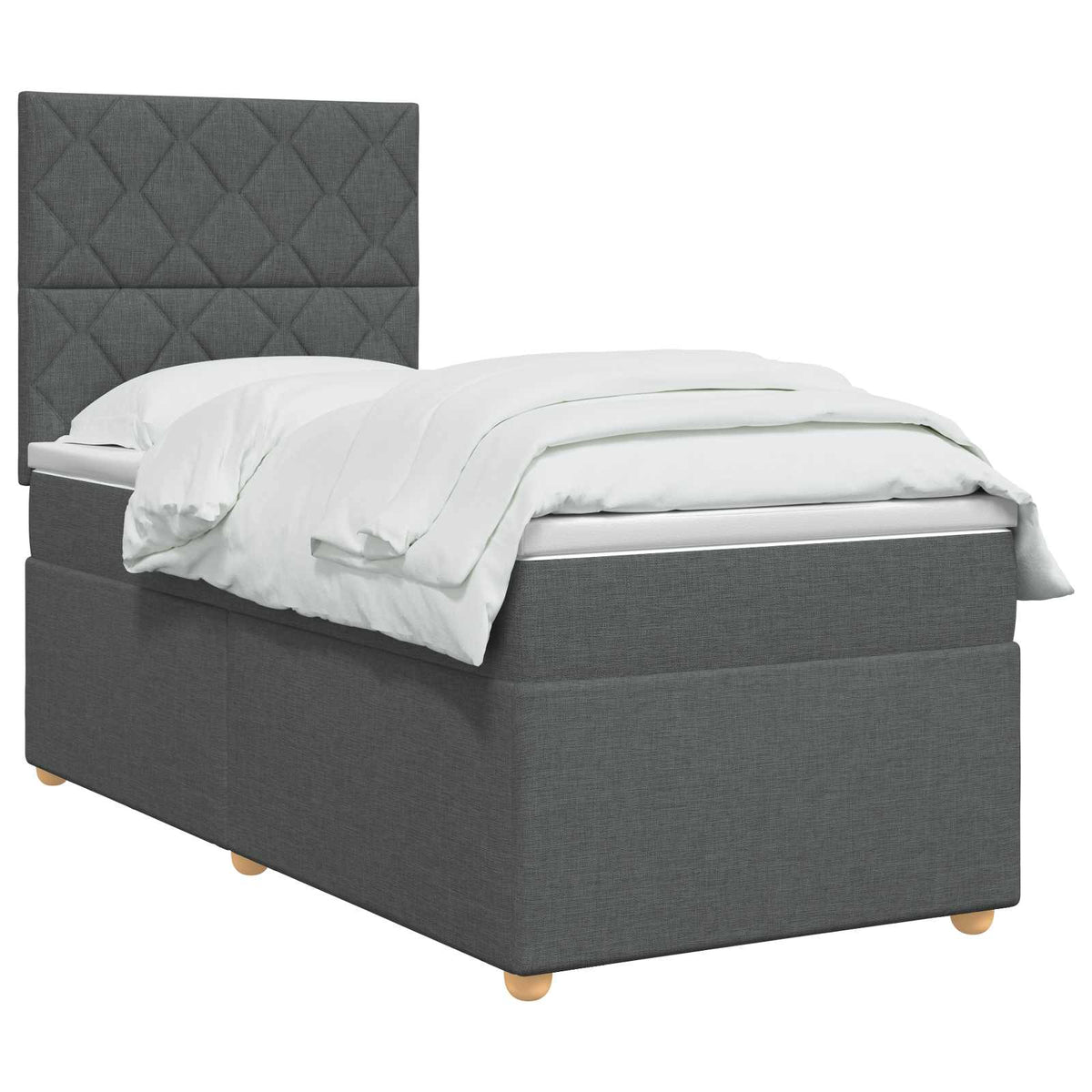 Boxspring krevet s madracem Tamnosiva 100 x 200 cm Tkanina 200 x 100 x 140.5 cm