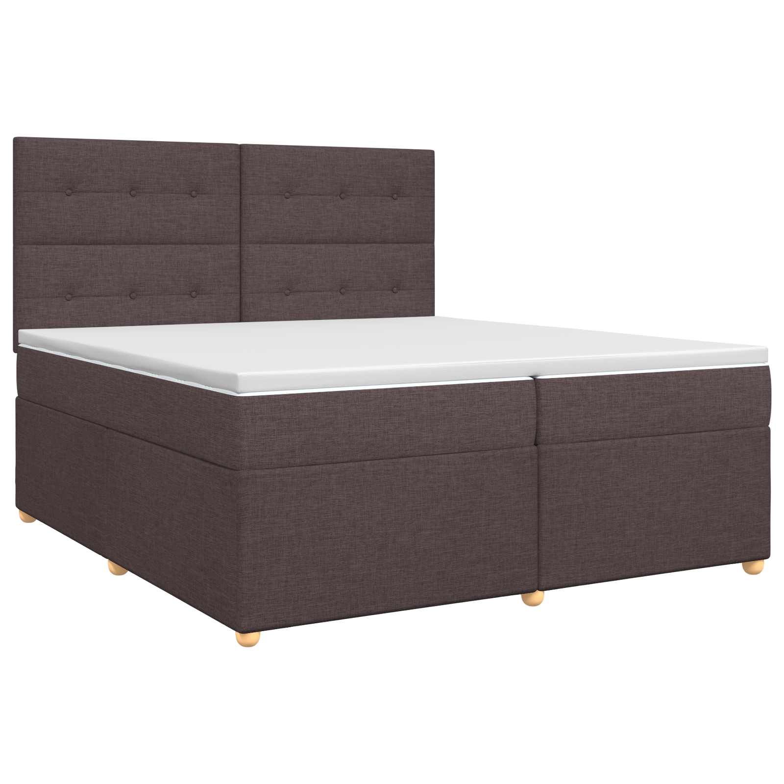 Boxspring krevet s madracem Tamno smeđa 200 x 200 cm Tkanina