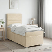 Boxspring krevet s madracem Krem 90 x 200 cm Tkanina