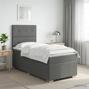 Boxspring krevet s madracem Tamnosiva 90 x 190 cm Tkanina