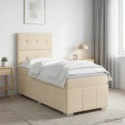 Boxspring krevet s madracem Krem 90 x 200 cm Tkanina