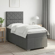 Boxspring krevet s madracem Tamnosiva 90 x 190 cm Tkanina