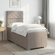 Boxspring krevet s madracem Sivosmeđa 100 x 200 cm Tkanina