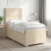 Boxspring krevet s madracem Krem 100 x 200 cm Tkanina