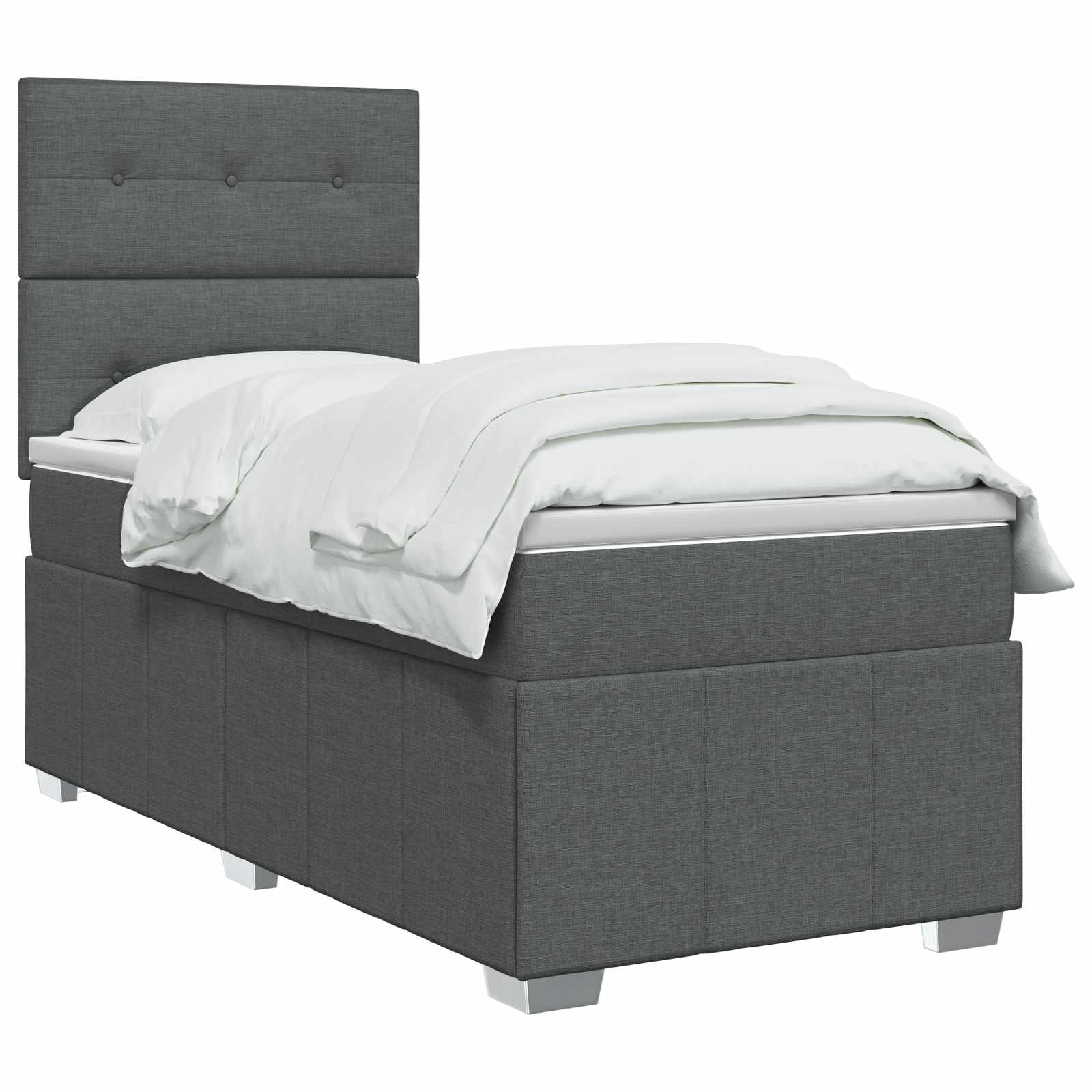 Boxspring krevet s madracem Tamnosiva 90 x 190 cm Tkanina