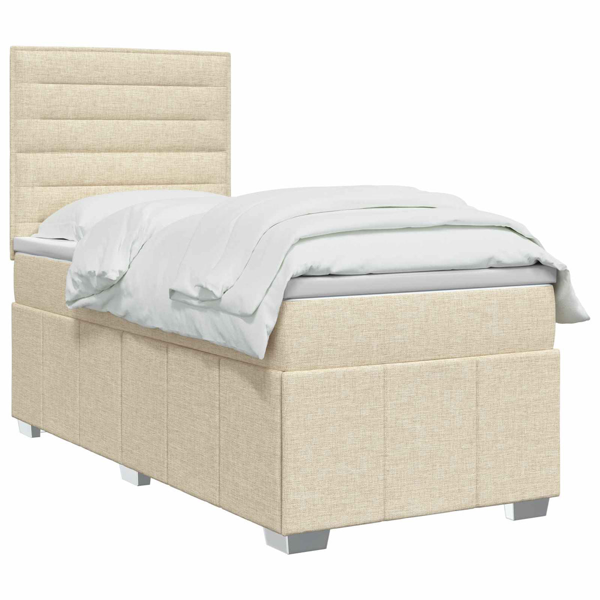 Boxspring krevet s madracem Krem 90 x 200 cm Tkanina