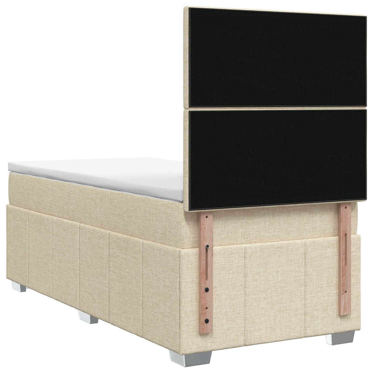 Boxspring krevet s madracem Krem 90 x 200 cm Tkanina