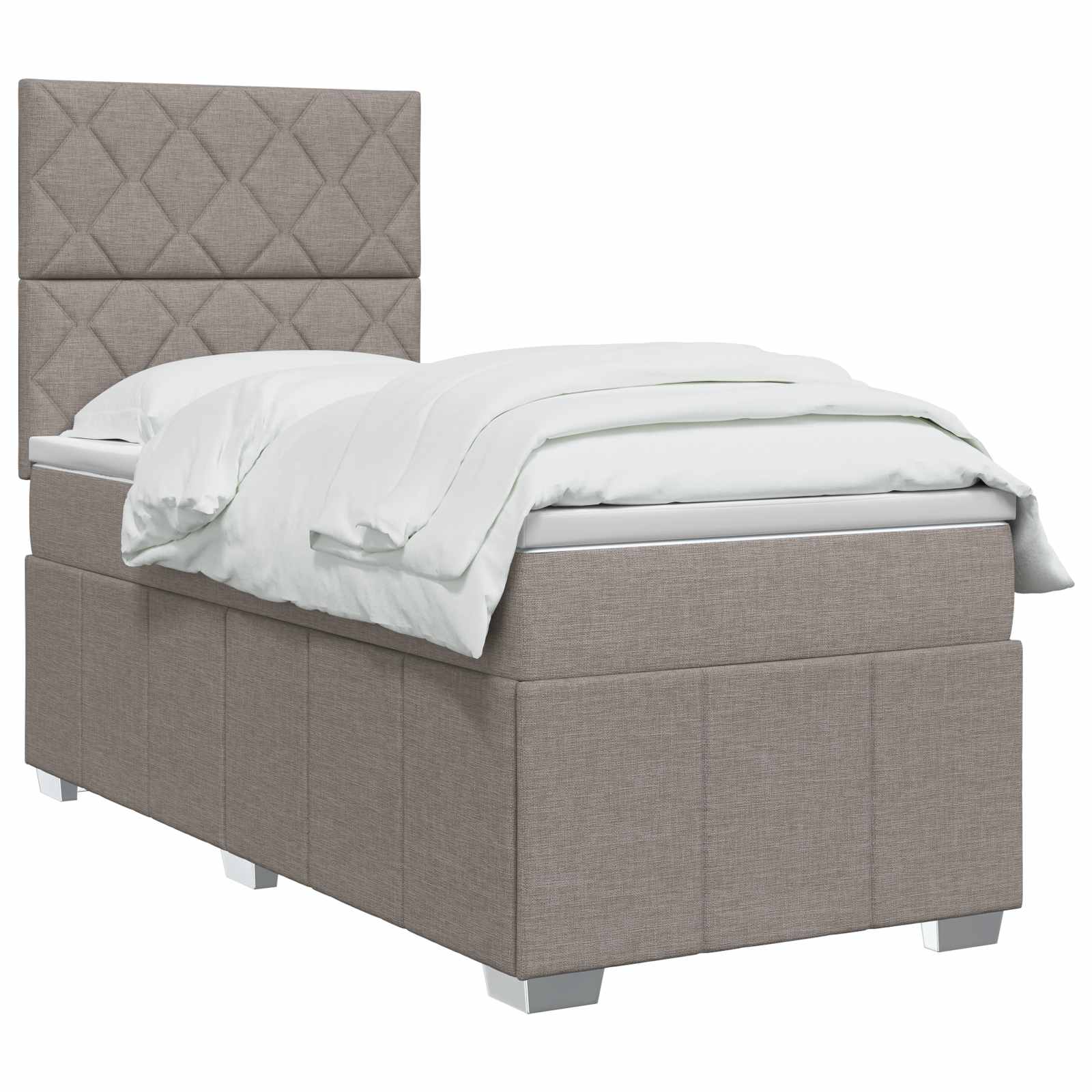 Boxspring krevet s madracem Sivosmeđa 100 x 200 cm Tkanina