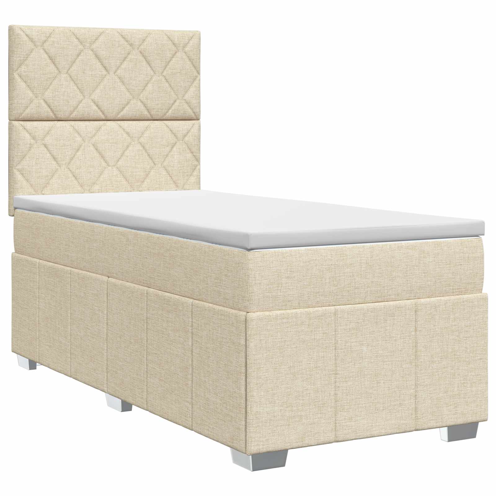 Boxspring krevet s madracem Krem 100 x 200 cm Tkanina