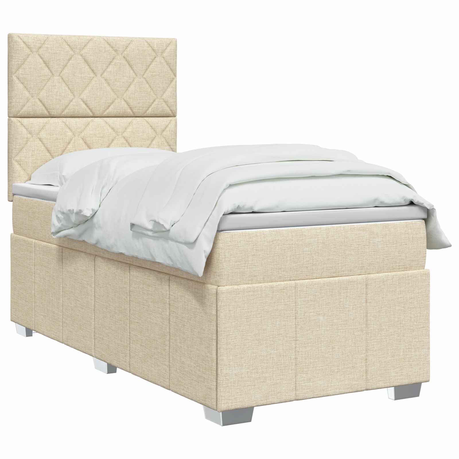 Boxspring krevet s madracem Krem 100 x 200 cm Tkanina