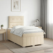 Boxspring krevet s madracem Krem 120 x 190 cm Tkanina