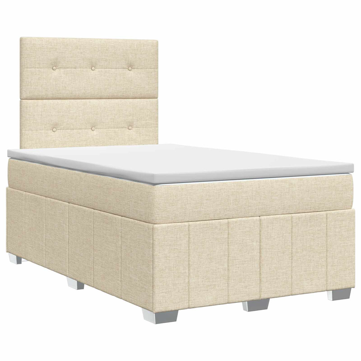 Boxspring krevet s madracem Krem 120 x 190 cm Tkanina