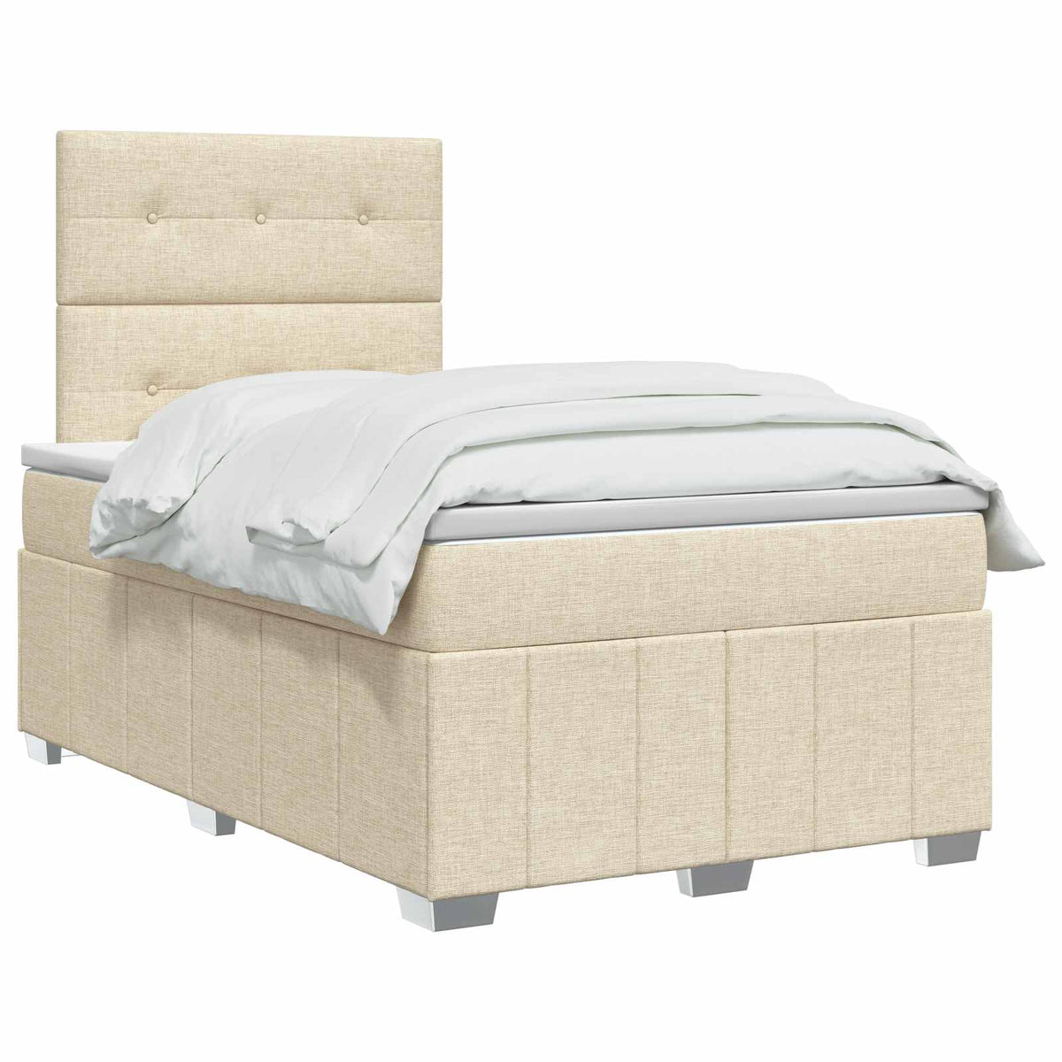 Boxspring krevet s madracem Krem 120 x 190 cm Tkanina