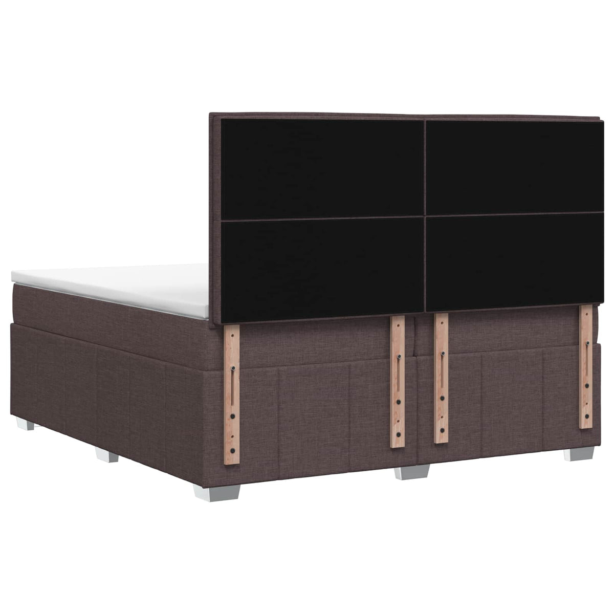 Boxspring krevet s madracem Tamno smeđa 200 x 200 cm Tkanina