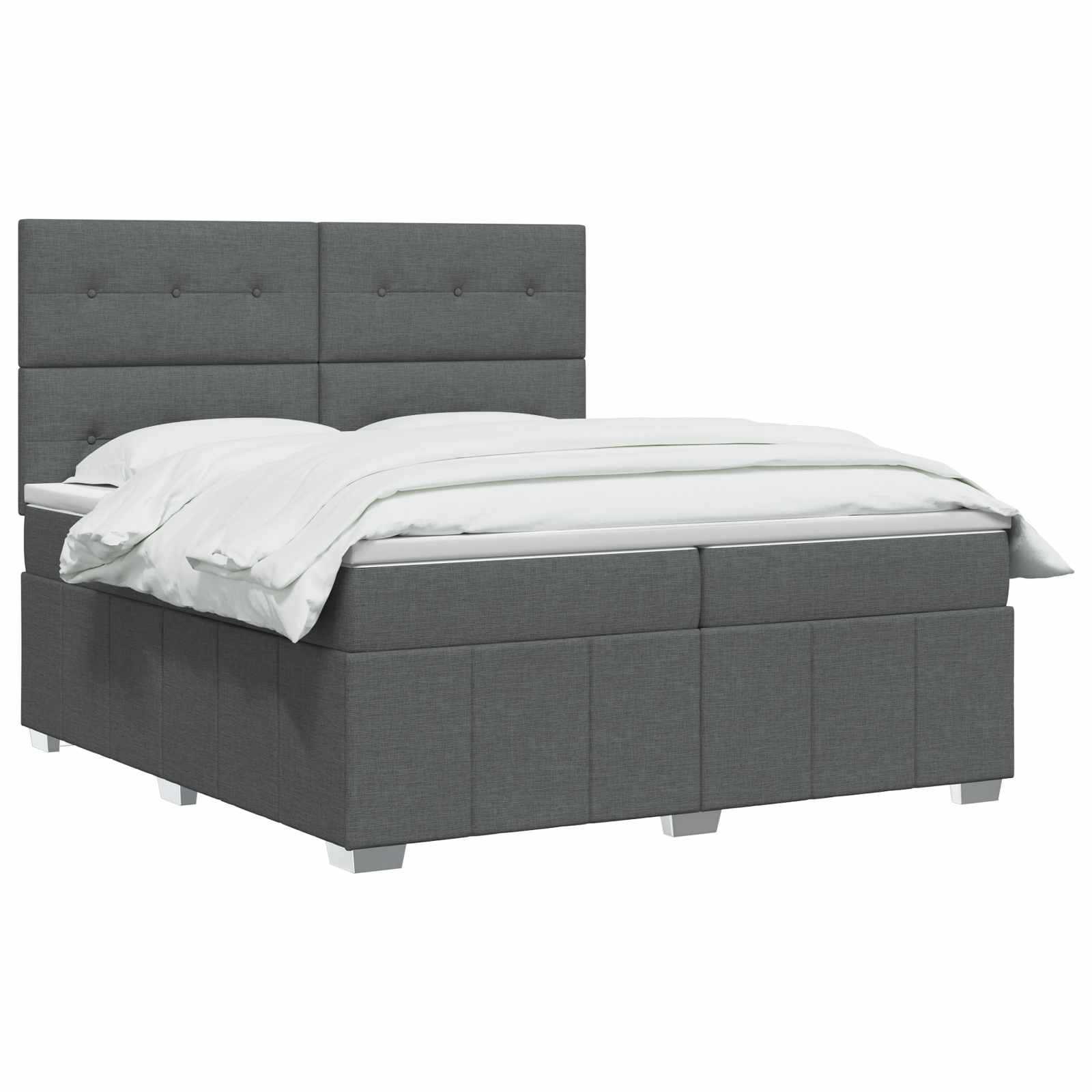 Boxspring krevet s madracem Tamnosiva 200 x 200 cm Tkanina