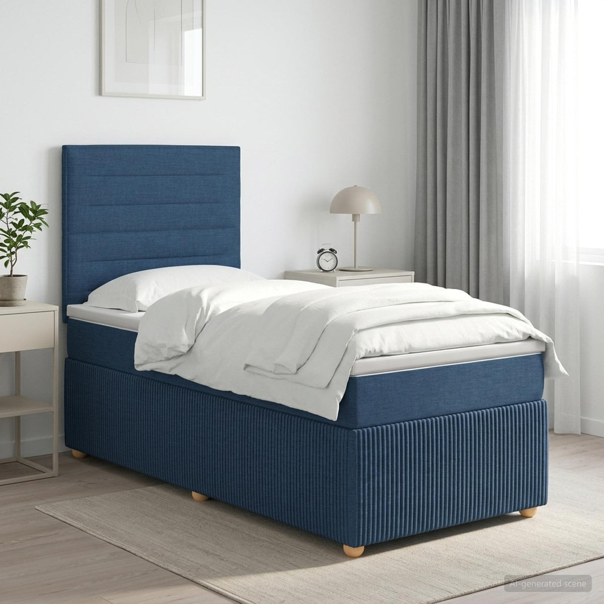 Boxspring krevet s madracem Plava 80 x 200 cm Tkanina