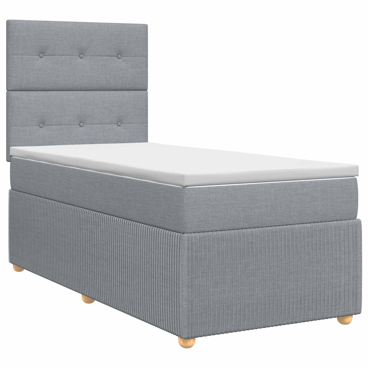 Boxspring krevet s madracem Svjetlosiva 80 x 200 cm Tkanina