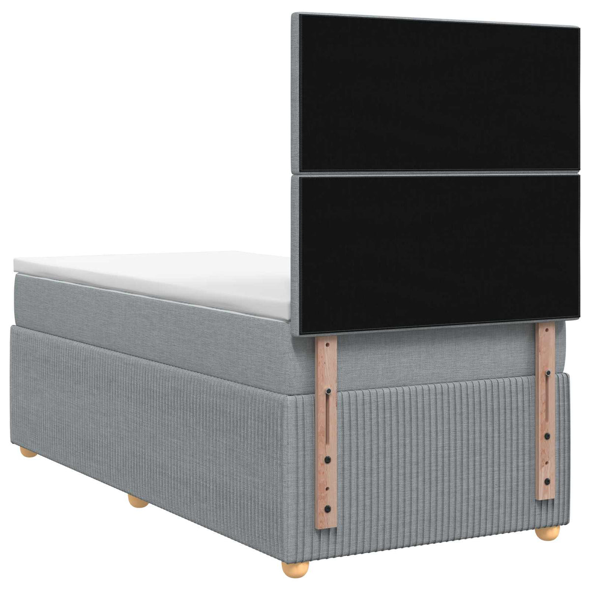 Boxspring krevet s madracem Svjetlosiva 80 x 200 cm Tkanina