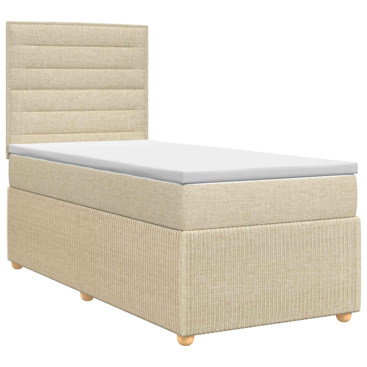 Boxspring krevet s madracem Krem 90 x 200 cm Tkanina