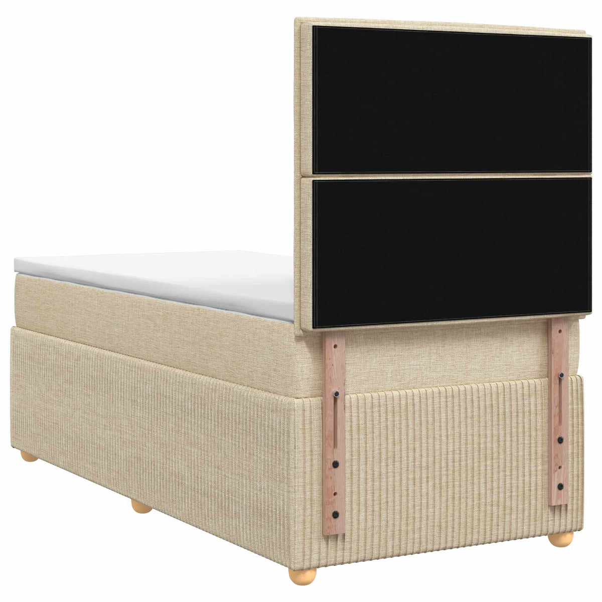 Boxspring krevet s madracem Krem 90 x 200 cm Tkanina