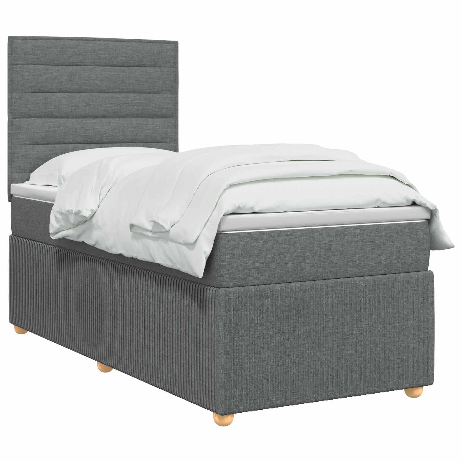 Boxspring krevet s madracem Tamnosiva 100 x 200 cm Tkanina