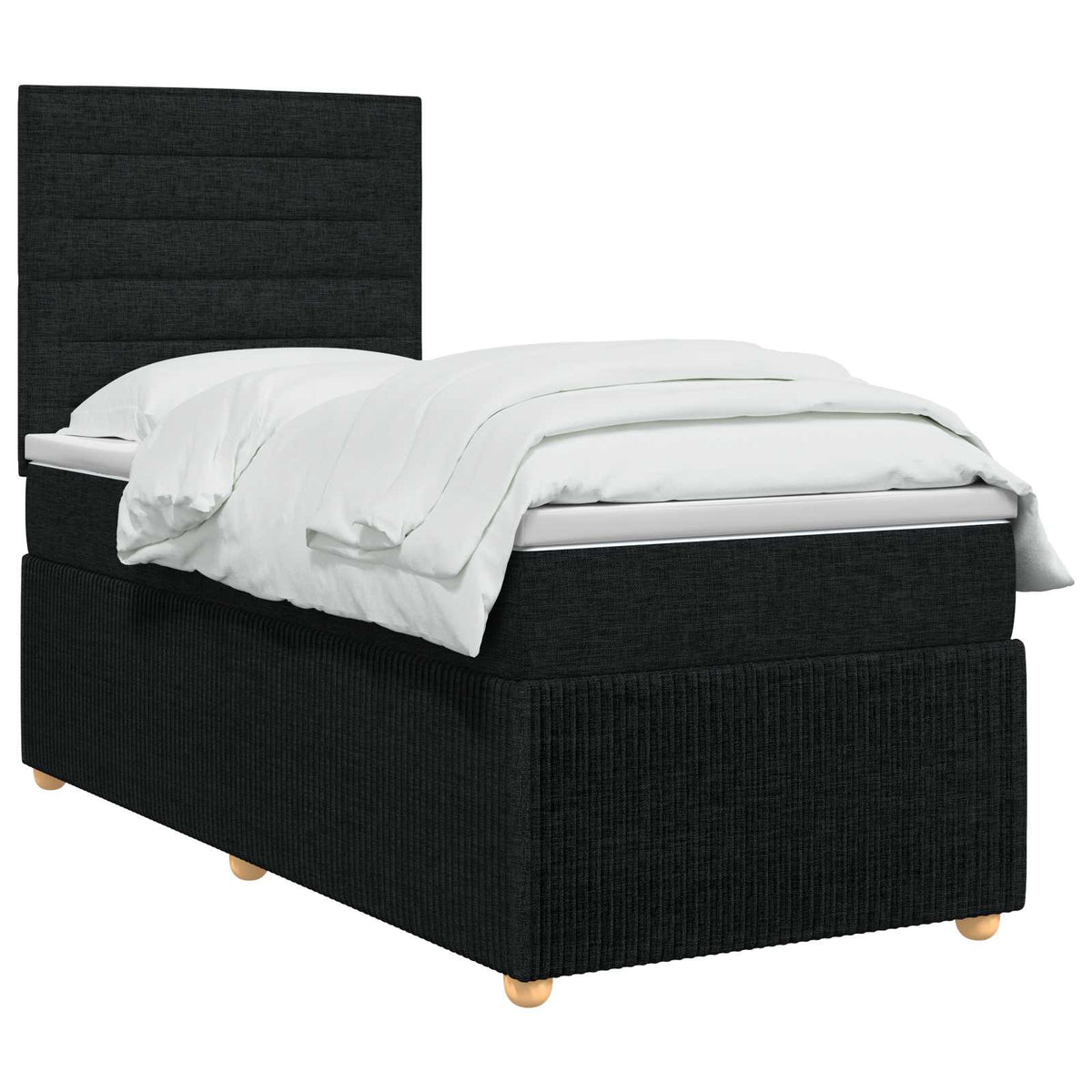 Boxspring krevet s madracem Crna 100 x 200 cm Tkanina
