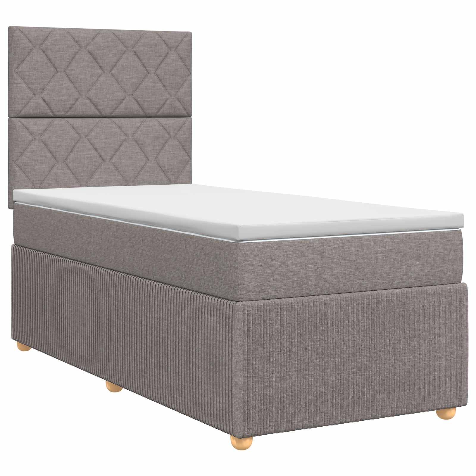 Boxspring krevet s madracem Sivosmeđa 100 x 200 cm Tkanina