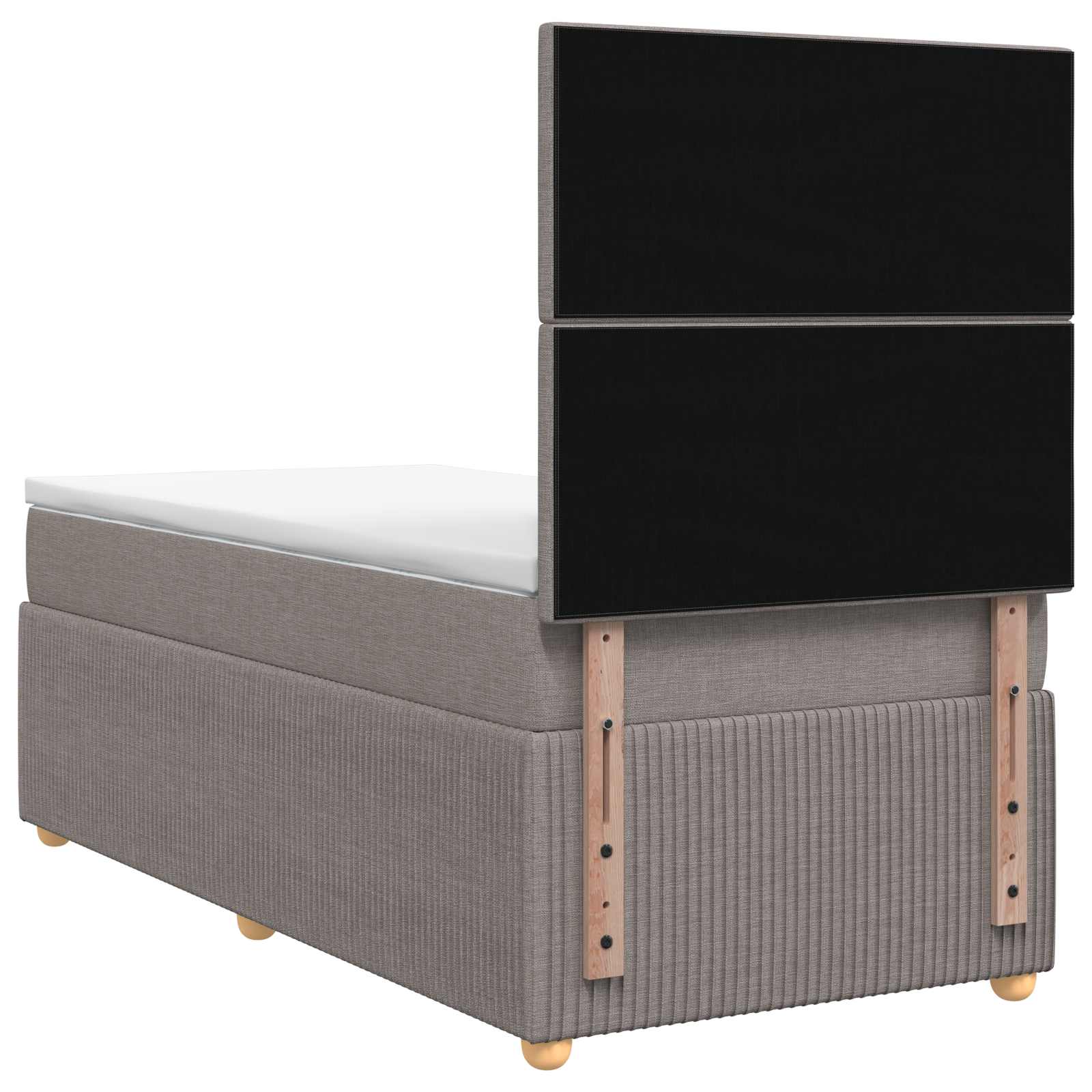Boxspring krevet s madracem Sivosmeđa 100 x 200 cm Tkanina