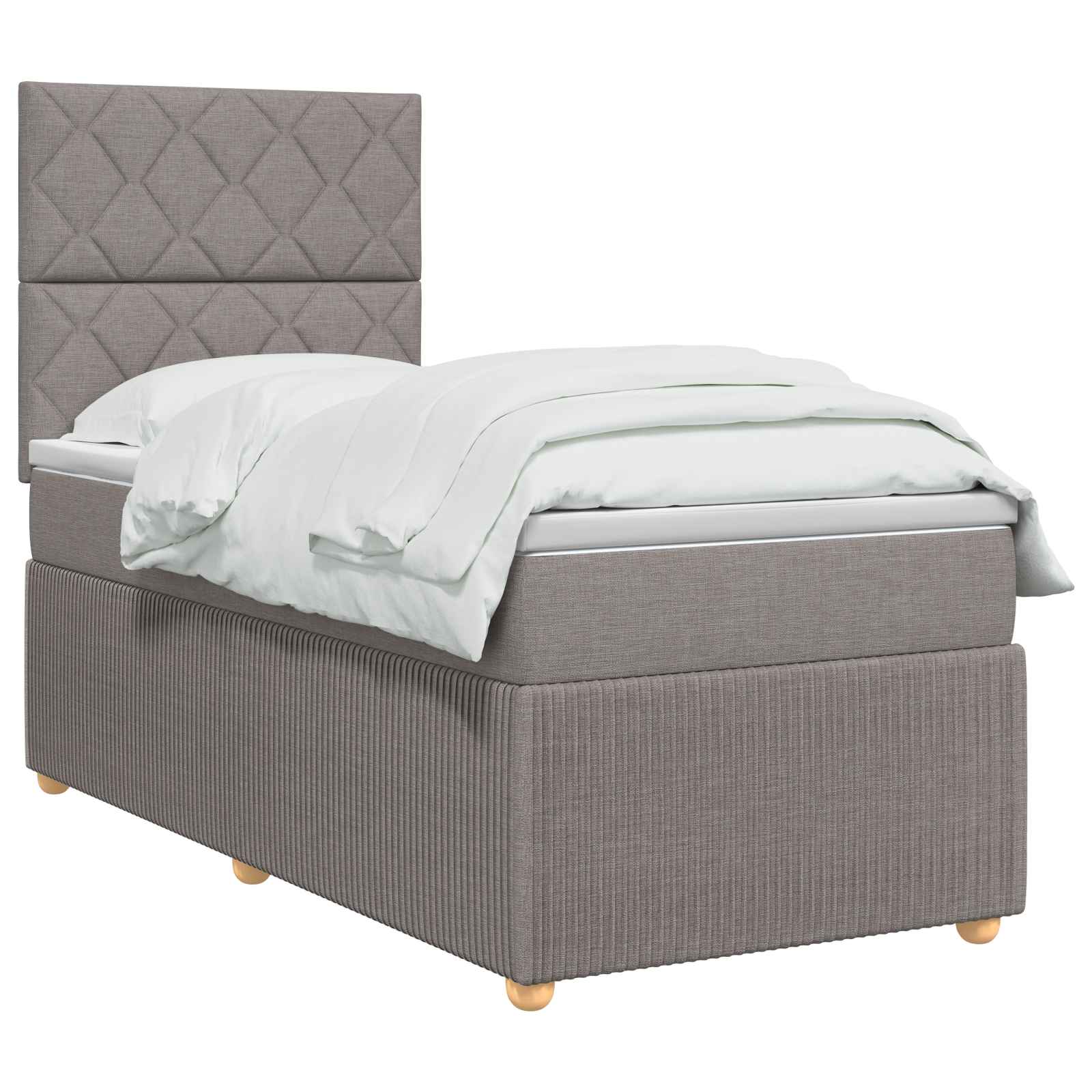 Boxspring krevet s madracem Sivosmeđa 100 x 200 cm Tkanina